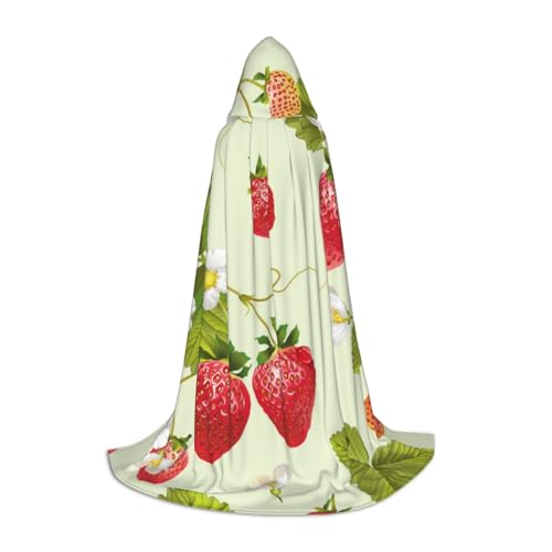 BJNGHKLN Halloween Bodenlanger Kapuzenumhang mit schönem Erdbeerdruck, langer Kapuzenumhang für Teenager BJNGHKLN Halloween Bodenlanger Kapuzenumhang mit schönem Erdbeerdruck, langer Kapuzenumhang für Teenager von BJNGHKLN