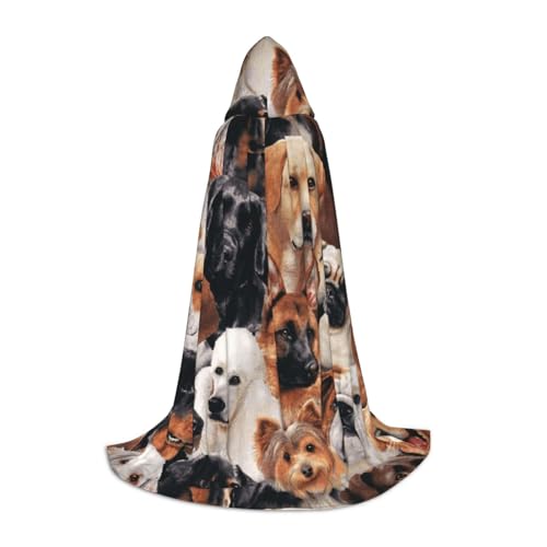 BJNGHKLN Halloween Bodenlanger Kapuzenumhang mit vielen Hunden, langer Kapuzenumhang für Teenager BJNGHKLN Halloween Bodenlanger Kapuzenumhang mit vielen Hunden, langer Kapuzenumhang für Teenager von BJNGHKLN