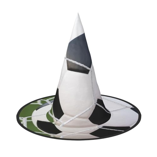 BJNGHKLN Halloween-Hexenhut für Damen, Fußball-Druck, Partyhut für Halloween, Feste, Cosplay, Kostüm-Ensemble BJNGHKLN Halloween-Hexenhut für Damen, Fußball-Druck, Partyhut für Halloween, Feste, Cosplay, Kostüm-Ensemble von BJNGHKLN