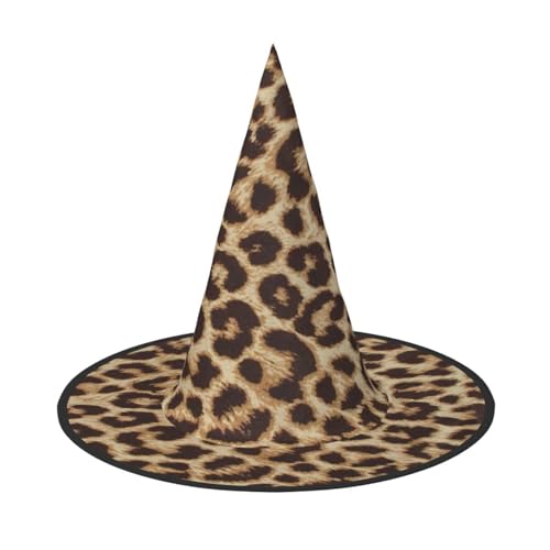 BJNGHKLN Halloween-Hexenhut für Damen, Leopardenmuster, Partyhut für Halloween, Feste, Cosplay, Kostüm-Ensemble BJNGHKLN Halloween-Hexenhut für Damen, Leopardenmuster, Partyhut für Halloween, Feste, Cosplay, Kostüm-Ensemble von BJNGHKLN