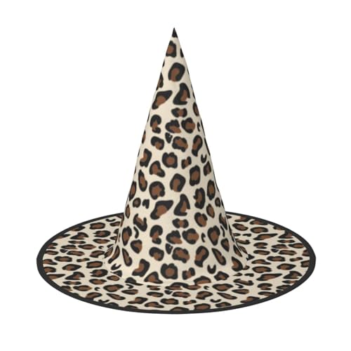 BJNGHKLN Halloween-Hexenhut für Damen, Leopardenmuster, Partyhut für Halloween, Feste, Cosplay, Kostüm-Ensemble BJNGHKLN Halloween-Hexenhut für Damen, Leopardenmuster, Partyhut für Halloween, Feste, Cosplay, Kostüm-Ensemble von BJNGHKLN