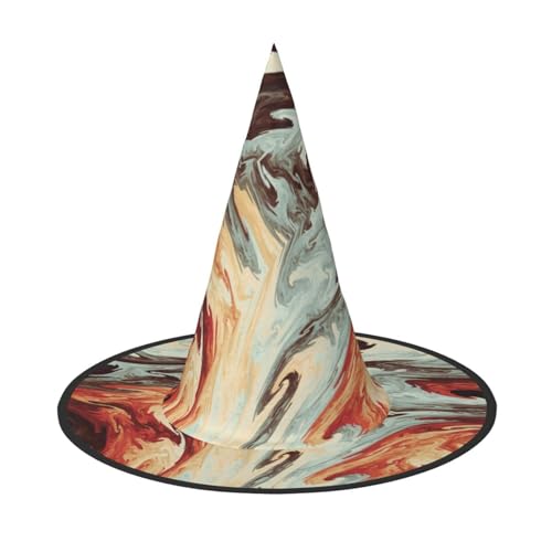 BJNGHKLN Halloween-Hexenhut für Damen, Marmor-Gemischt, Braun, Party-Hut für Halloween, Feste, Cosplay, Kostüm-Ensemble BJNGHKLN Halloween-Hexenhut für Damen, Marmor-Gemischt, Braun, Party-Hut für Halloween, Feste, Cosplay, Kostüm-Ensemble von BJNGHKLN