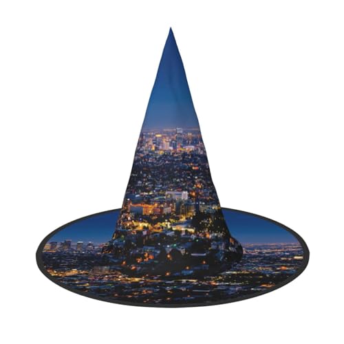 BJNGHKLN Halloween-Hexenhut für Damen, Motiv: Los Angeles Heavens, Partyhut für Halloween, Feste, Cosplay, Kostüm, Ensemble BJNGHKLN Halloween-Hexenhut für Damen, Motiv: Los Angeles Heavens, Partyhut für Halloween, Feste, Cosplay, Kostüm, Ensemble von BJNGHKLN