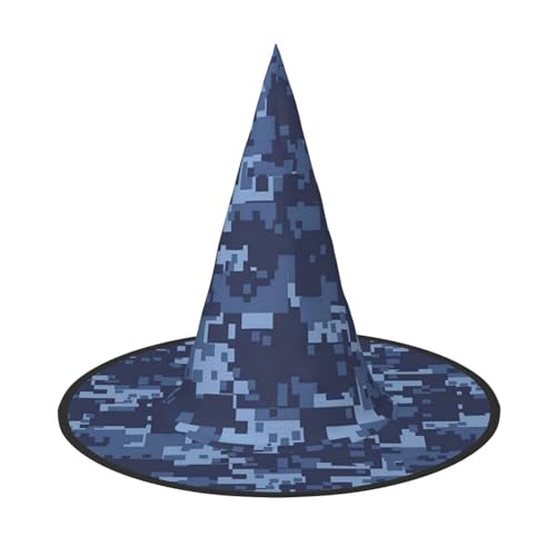 BJNGHKLN Halloween-Hexenhut für Damen, mit Camouflage-Muster, Partyhut für Halloween, Feste, Cosplay, Kostüm, Ensemble von BJNGHKLN