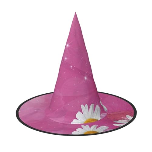 BJNGHKLN Halloween-Hexenhut für Damen, mit Gänseblümchen-Druck, Partyhut für Halloween, Feste, Cosplay, Kostüm-Ensemble BJNGHKLN Halloween-Hexenhut für Damen, mit Gänseblümchen-Druck, Partyhut für Halloween, Feste, Cosplay, Kostüm-Ensemble von BJNGHKLN
