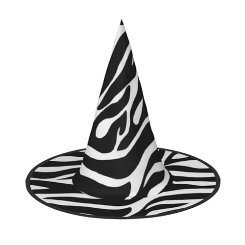 BJNGHKLN Halloween-Hexenhut für Damen, mit Zebramuster, Partyhut für Halloween, Feste, Cosplay, Kostüm-Ensemble BJNGHKLN Halloween-Hexenhut für Damen, mit Zebramuster, Partyhut für Halloween, Feste, Cosplay, Kostüm-Ensemble von BJNGHKLN
