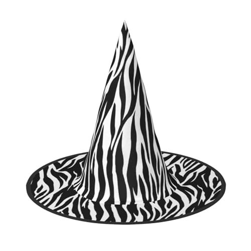 BJNGHKLN Halloween-Hexenhut für Damen, mit Zebramuster, Partyhut für Halloween, Feste, Cosplay, Kostüm-Ensemble BJNGHKLN Halloween-Hexenhut für Damen, mit Zebramuster, Partyhut für Halloween, Feste, Cosplay, Kostüm-Ensemble von BJNGHKLN