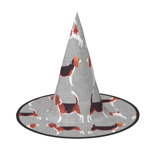 BJNGHKLN Halloween-Hexenhut mit Beagle-Muster, für Damen, Partyhut für Halloween, Feste, Cosplay, Kostüm, Ensemble BJNGHKLN Halloween-Hexenhut mit Beagle-Muster, für Damen, Partyhut für Halloween, Feste, Cosplay, Kostüm, Ensemble von BJNGHKLN