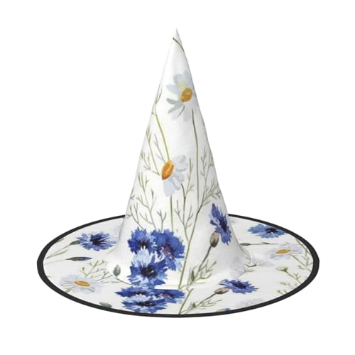 BJNGHKLN Halloween-Hexenhut mit Blumen und Kornblumen, Gänseblümchen, für Damen, Partyhut für Halloween, Feste, Cosplay, Kostüm, Ensemble BJNGHKLN Halloween-Hexenhut mit Blumen und Kornblumen, Gänseblümchen, für Damen, Partyhut für Halloween, Feste, Cosplay, Kostüm, Ensemble von BJNGHKLN