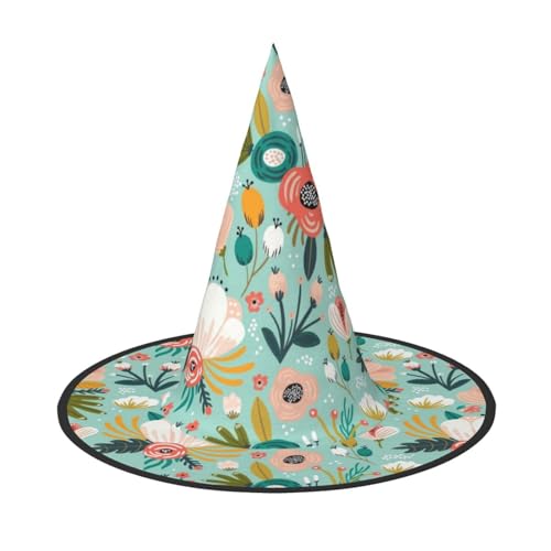 BJNGHKLN Halloween-Hexenhut mit Blumendruck, für Damen, Partyhut für Halloween, Feste, Cosplay, Kostüm-Ensemble BJNGHKLN Halloween-Hexenhut mit Blumendruck, für Damen, Partyhut für Halloween, Feste, Cosplay, Kostüm-Ensemble von BJNGHKLN