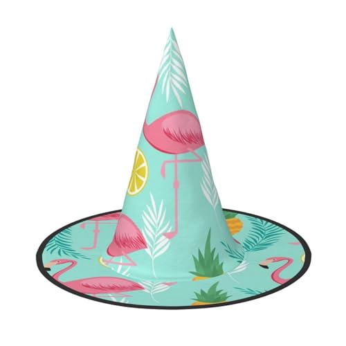 BJNGHKLN Halloween-Hexenhut mit Flamingo-Druck, für Damen, Partyhut für Halloween, Feste, Cosplay, Kostüm-Ensemble BJNGHKLN Halloween-Hexenhut mit Flamingo-Druck, für Damen, Partyhut für Halloween, Feste, Cosplay, Kostüm-Ensemble von BJNGHKLN