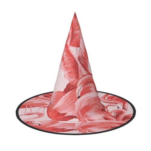 BJNGHKLN Halloween-Hexenhut mit Flamingo-Druck, für Damen, Partyhut für Halloween, Feste, Cosplay, Kostüm-Ensemble BJNGHKLN Halloween-Hexenhut mit Flamingo-Druck, für Damen, Partyhut für Halloween, Feste, Cosplay, Kostüm-Ensemble von BJNGHKLN