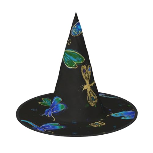 BJNGHKLN Halloween-Hexenhut mit Libellen-Druck, für Damen, Partyhut für Halloween, Feste, Cosplay, Kostüm-Ensemble BJNGHKLN Halloween-Hexenhut mit Libellen-Druck, für Damen, Partyhut für Halloween, Feste, Cosplay, Kostüm-Ensemble von BJNGHKLN