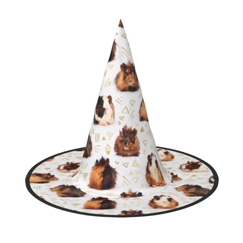BJNGHKLN Halloween-Hexenhut mit Meerschweinchen-Aufdruck für Damen, Partyhut für Halloween, Feste, Cosplay, Kostüm-Ensemble BJNGHKLN Halloween-Hexenhut mit Meerschweinchen-Aufdruck für Damen, Partyhut für Halloween, Feste, Cosplay, Kostüm-Ensemble von BJNGHKLN