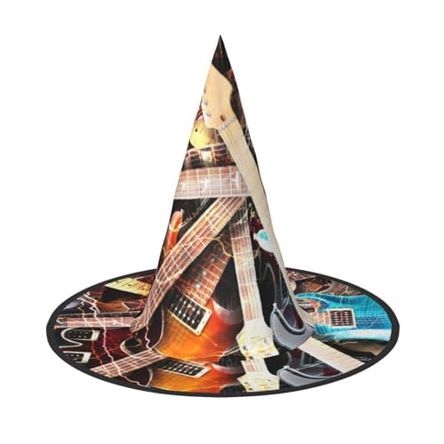 BJNGHKLN Halloween-Hexenhut mit Musikgitarre für Damen, Partyhut für Halloween, Feste, Cosplay, Kostüm-Ensemble BJNGHKLN Halloween-Hexenhut mit Musikgitarre für Damen, Partyhut für Halloween, Feste, Cosplay, Kostüm-Ensemble von BJNGHKLN