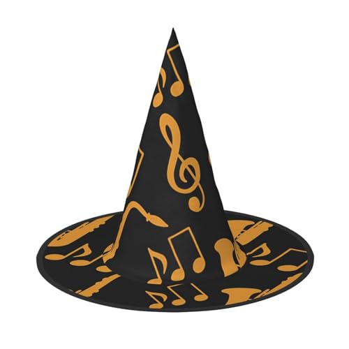 BJNGHKLN Halloween-Hexenhut mit Musiknoten für Damen, Partyhut für Halloween, Feste, Cosplay, Kostüm-Ensemble BJNGHKLN Halloween-Hexenhut mit Musiknoten für Damen, Partyhut für Halloween, Feste, Cosplay, Kostüm-Ensemble von BJNGHKLN