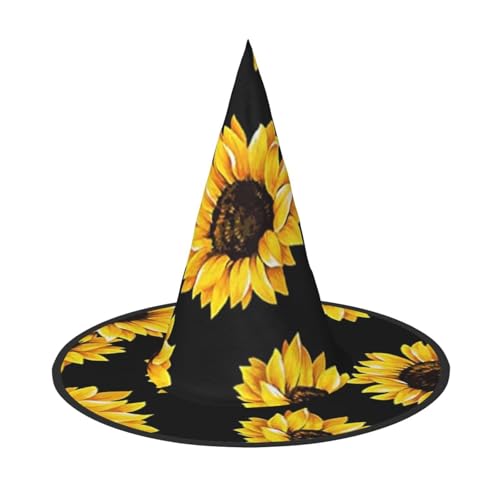 BJNGHKLN Halloween-Hexenhut mit Sonnenblumen-Druck, für Damen, Partyhut für Halloween, Feste, Cosplay, Kostüm-Ensemble BJNGHKLN Halloween-Hexenhut mit Sonnenblumen-Druck, für Damen, Partyhut für Halloween, Feste, Cosplay, Kostüm-Ensemble von BJNGHKLN