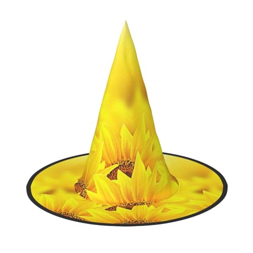 BJNGHKLN Halloween-Hexenhut mit gelbem Sonnenblumen-Druck, für Damen, Partyhut für Halloween, Feste, Cosplay, Kostüm-Ensemble BJNGHKLN Halloween-Hexenhut mit gelbem Sonnenblumen-Druck, für Damen, Partyhut für Halloween, Feste, Cosplay, Kostüm-Ensemble von BJNGHKLN
