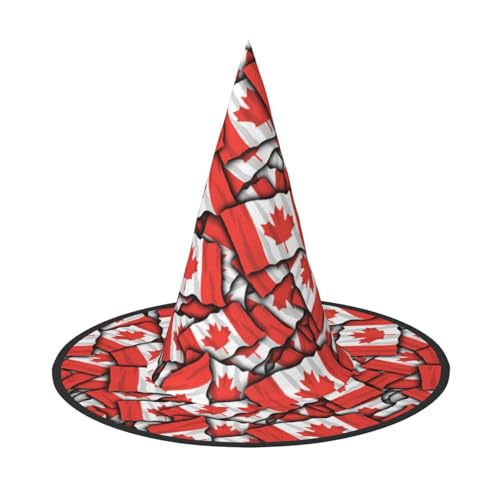 BJNGHKLN Halloween-Hexenhut mit kanadischer Flagge, für Damen, Partyhut für Halloween, Feste, Cosplay, Kostüm-Ensemble BJNGHKLN Halloween-Hexenhut mit kanadischer Flagge, für Damen, Partyhut für Halloween, Feste, Cosplay, Kostüm-Ensemble von BJNGHKLN