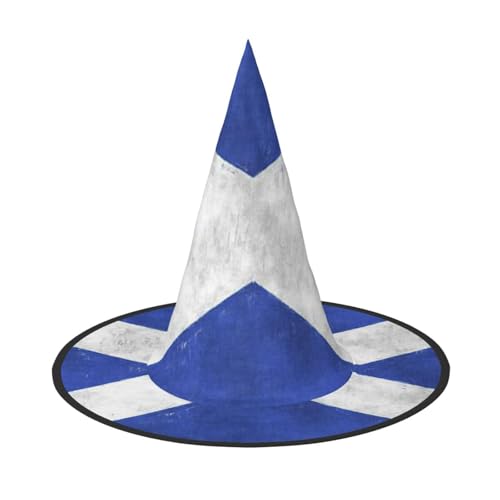 BJNGHKLN Halloween-Hexenhut mit schottischem Druck, für Damen, Partyhut für Halloween, Feste, Cosplay, Kostüm, Ensemble von BJNGHKLN