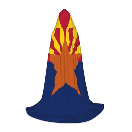 BJNGHKLN Halloween-Umhang mit Kapuze, bodenlang, Arizona-Flagge, langer Kapuzenumhang für Teenager von BJNGHKLN