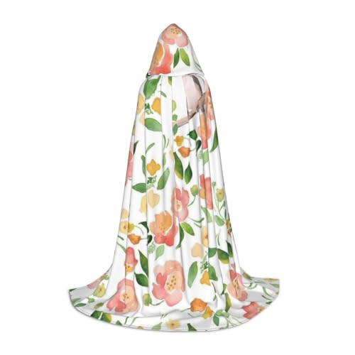 BJNGHKLN Halloween-Umhang mit Kapuze, bodenlang, Blumen- und Vogel-Druck, langer Kapuzenumhang für Teenager BJNGHKLN Halloween-Umhang mit Kapuze, bodenlang, Blumen- und Vogel-Druck, langer Kapuzenumhang für Teenager von BJNGHKLN