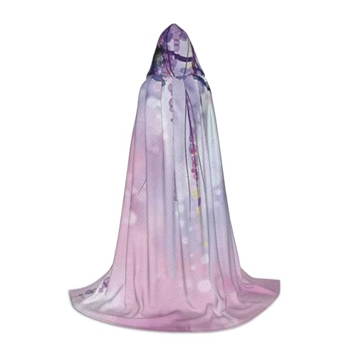 BJNGHKLN Halloween-Umhang mit Kapuze, bodenlang, Blumendruck, langer Kapuzenumhang für Teenager von BJNGHKLN