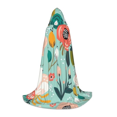 BJNGHKLN Halloween-Umhang mit Kapuze, bodenlang, Blumendruck, langer Kapuzenumhang für Teenager BJNGHKLN Halloween-Umhang mit Kapuze, bodenlang, Blumendruck, langer Kapuzenumhang für Teenager von BJNGHKLN