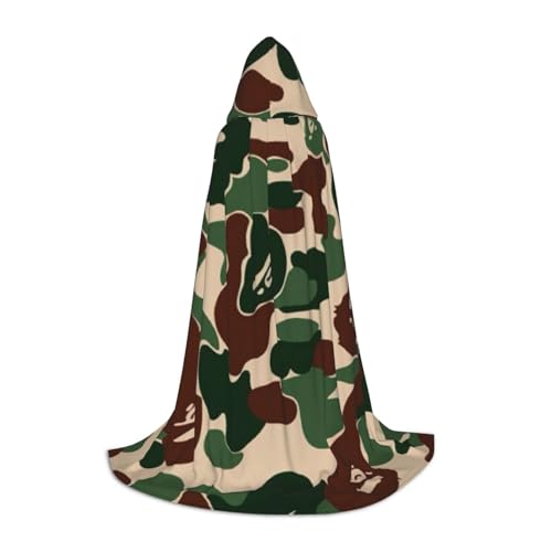 BJNGHKLN Halloween-Umhang mit Kapuze, bodenlang, Camouflage, grüner Druck, langer Kapuzenumhang für Teenager BJNGHKLN Halloween-Umhang mit Kapuze, bodenlang, Camouflage, grüner Druck, langer Kapuzenumhang für Teenager von BJNGHKLN