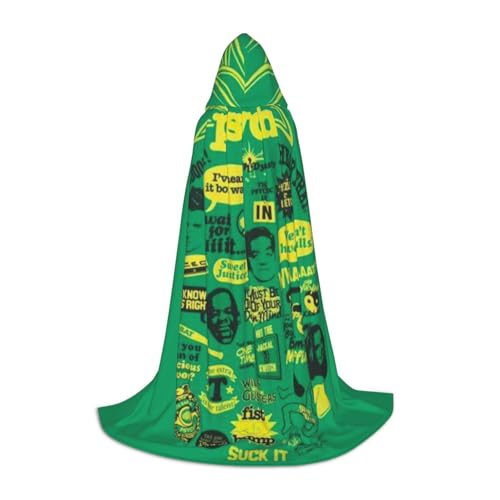BJNGHKLN Halloween-Umhang mit Kapuze, bodenlang, Psych Ananas, Zitat, Druck, langer Kapuzenumhang für Teenager von BJNGHKLN