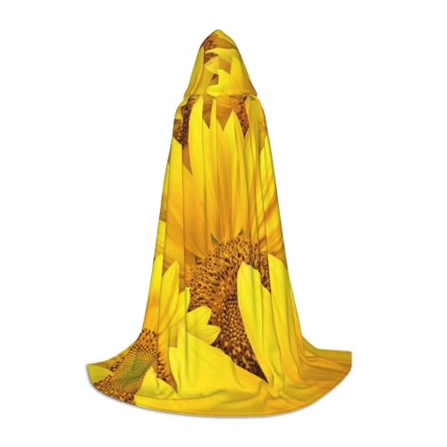 BJNGHKLN Halloween-Umhang mit Kapuze, bodenlang, Sonnenblumen-Druck, langer Kapuzenumhang für Teenager BJNGHKLN Halloween-Umhang mit Kapuze, bodenlang, Sonnenblumen-Druck, langer Kapuzenumhang für Teenager von BJNGHKLN