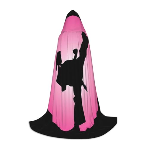 BJNGHKLN Halloween-Umhang mit Kapuze, bodenlang, Taekwondo-Design, langer Kapuzenumhang für Teenager von BJNGHKLN