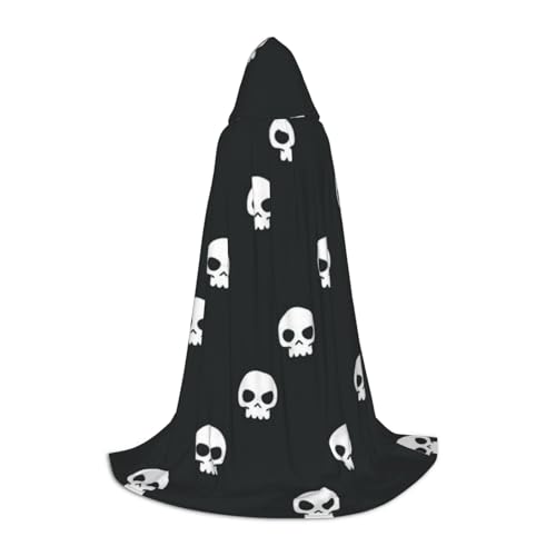BJNGHKLN Halloween-Umhang mit Kapuze, bodenlang, Totenkopf-Druck, langer Kapuzenumhang für Teenager BJNGHKLN Halloween-Umhang mit Kapuze, bodenlang, Totenkopf-Druck, langer Kapuzenumhang für Teenager von BJNGHKLN