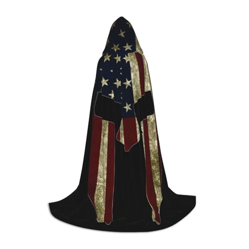BJNGHKLN Halloween-Umhang mit Kapuze, bodenlang, USA-Flagge, amerikanischer Spartaner-Druck, langer Kapuzenumhang für Teenager BJNGHKLN Halloween-Umhang mit Kapuze, bodenlang, USA-Flagge, amerikanischer Spartaner-Druck, langer Kapuzenumhang für Teenager von BJNGHKLN