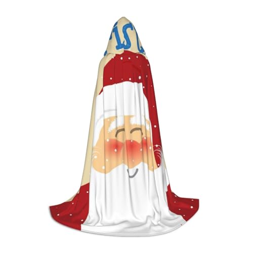 BJNGHKLN Halloween-Umhang mit Kapuze, bodenlang, Weihnachtsdruck, langer Kapuzenumhang für Teenager von BJNGHKLN