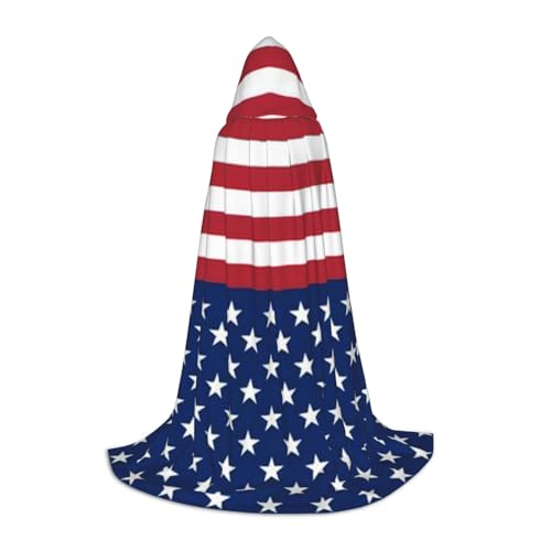 BJNGHKLN Halloween-Umhang mit Kapuze, bodenlang, amerikanische Flagge, Sterne, Streifen, langer Kapuzenumhang für Teenager BJNGHKLN Halloween-Umhang mit Kapuze, bodenlang, amerikanische Flagge, Sterne, Streifen, langer Kapuzenumhang für Teenager von BJNGHKLN