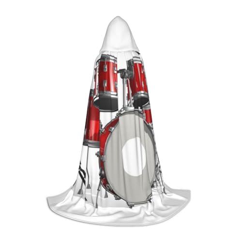 BJNGHKLN Halloween-Umhang mit Kapuze, bodenlang, cooles Schlagzeug-Set, Druck, langer Kapuzenumhang für Teenager BJNGHKLN Halloween-Umhang mit Kapuze, bodenlang, cooles Schlagzeug-Set, Druck, langer Kapuzenumhang für Teenager von BJNGHKLN
