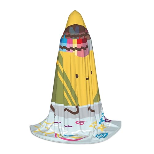 BJNGHKLN Halloween-Umhang mit Kapuze, bodenlang, niedlicher Buntstifte, Box-Druck, langer Kapuzenumhang für Teenager BJNGHKLN Halloween-Umhang mit Kapuze, bodenlang, niedlicher Buntstifte, Box-Druck, langer Kapuzenumhang für Teenager von BJNGHKLN