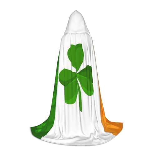BJNGHKLN Halloween bodenlanger Kapuzenumhang mit irischer Flagge, langer Kapuzenumhang für Teenager BJNGHKLN Halloween bodenlanger Kapuzenumhang mit irischer Flagge, langer Kapuzenumhang für Teenager von BJNGHKLN