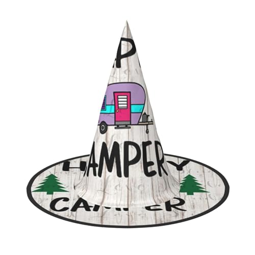 BJNGHKLN Happy Camper Print Halloween Hexenhut für Frauen Party Hut für Halloween Festlichkeiten Cosplay Kostüm Ensemble BJNGHKLN Happy Camper Print Halloween Hexenhut für Frauen Party Hut für Halloween Festlichkeiten Cosplay Kostüm Ensemble von BJNGHKLN