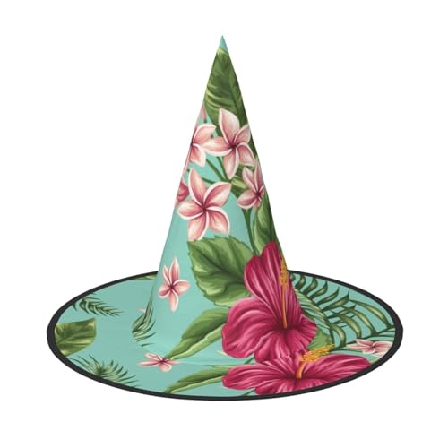 BJNGHKLN Hawaiianischer Hexenhut mit tropischen Blättern und Blumen, für Damen, Partyhut für Halloween, Feste, Cosplay, Kostüm, Ensemble BJNGHKLN Hawaiianischer Hexenhut mit tropischen Blättern und Blumen, für Damen, Partyhut für Halloween, Feste, Cosplay, Kostüm, Ensemble von BJNGHKLN