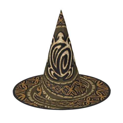 BJNGHKLN Hawaiianischer Tapa-Honu-Schildkröten-Druck, Halloween-Hexenhut für Damen, Partyhut für Halloween, Feste, Cosplay, Kostüm-Ensemble BJNGHKLN Hawaiianischer Tapa-Honu-Schildkröten-Druck, Halloween-Hexenhut für Damen, Partyhut für Halloween, Feste, Cosplay, Kostüm-Ensemble von BJNGHKLN