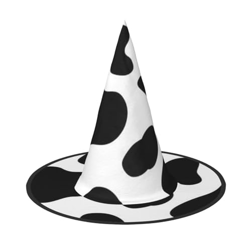 BJNGHKLN Hexenhut mit Kuh-Punktdruck für Damen, Partyhut für Halloween, Feste, Cosplay, Kostüm-Ensemble BJNGHKLN Hexenhut mit Kuh-Punktdruck für Damen, Partyhut für Halloween, Feste, Cosplay, Kostüm-Ensemble von BJNGHKLN