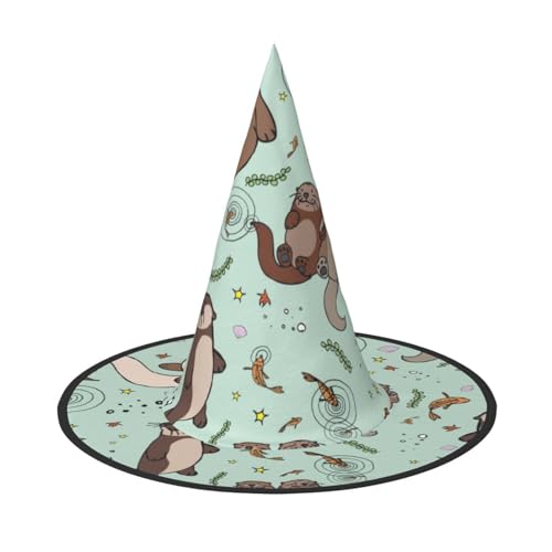 BJNGHKLN Hexenhut mit Otter-Aufdruck für Damen, Party-Hut für Halloween, Feste, Cosplay, Kostüm, Ensemble BJNGHKLN Hexenhut mit Otter-Aufdruck für Damen, Party-Hut für Halloween, Feste, Cosplay, Kostüm, Ensemble von BJNGHKLN