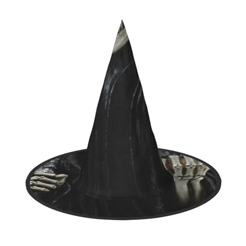 BJNGHKLN Hexenhut mit Sensenmann-Druck, für Damen, Partyhut für Halloween, Feste, Cosplay, Kostüm-Ensemble BJNGHKLN Hexenhut mit Sensenmann-Druck, für Damen, Partyhut für Halloween, Feste, Cosplay, Kostüm-Ensemble von BJNGHKLN