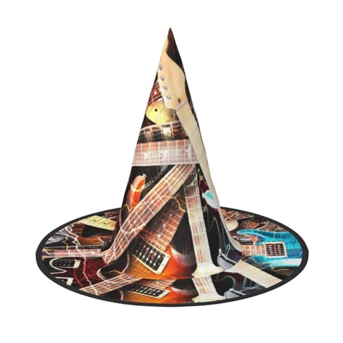 BJNGHKLN Magische E-Gitarre Musik Druck Halloween Hexenhut für Frauen Party Hut für Halloween Festlichkeiten Cosplay Kostüm Ensemble BJNGHKLN Magische E-Gitarre Musik Druck Halloween Hexenhut für Frauen Party Hut für Halloween Festlichkeiten Cosplay Kostüm Ensemble von BJNGHKLN