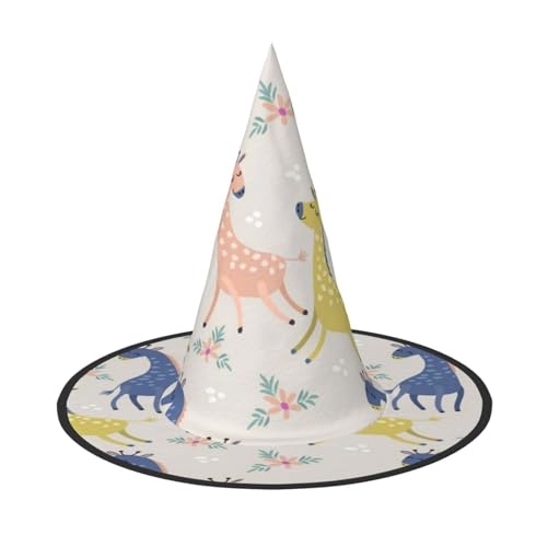 BJNGHKLN Niedlicher Giraffen-Druck, Halloween-Hexenhut für Damen, Partyhut für Halloween, Feste, Cosplay, Kostüm-Ensemble BJNGHKLN Niedlicher Giraffen-Druck, Halloween-Hexenhut für Damen, Partyhut für Halloween, Feste, Cosplay, Kostüm-Ensemble von BJNGHKLN