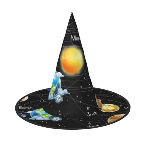 BJNGHKLN Planeten, Sterne und Milchstraße, Galaxie-Druck, Halloween-Hexenhut für Damen, Partyhut für Halloween, Feste, Cosplay, Kostüm-Ensemble BJNGHKLN Planeten, Sterne und Milchstraße, Galaxie-Druck, Halloween-Hexenhut für Damen, Partyhut für Halloween, Feste, Cosplay, Kostüm-Ensemble von BJNGHKLN