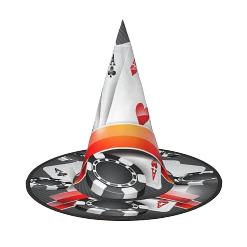 BJNGHKLN Pokerturnier-Druck, Halloween-Hexenhut für Damen, Partyhut für Halloween, Feste, Cosplay, Kostüm, Ensemble BJNGHKLN Pokerturnier-Druck, Halloween-Hexenhut für Damen, Partyhut für Halloween, Feste, Cosplay, Kostüm, Ensemble von BJNGHKLN