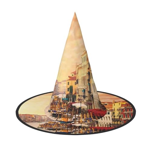 BJNGHKLN Schöner Venedig-Hexenhut mit Kanalansicht für Damen, Party-Hut für Halloween, Feste, Cosplay, Kostüm, Ensemble BJNGHKLN Schöner Venedig-Hexenhut mit Kanalansicht für Damen, Party-Hut für Halloween, Feste, Cosplay, Kostüm, Ensemble von BJNGHKLN